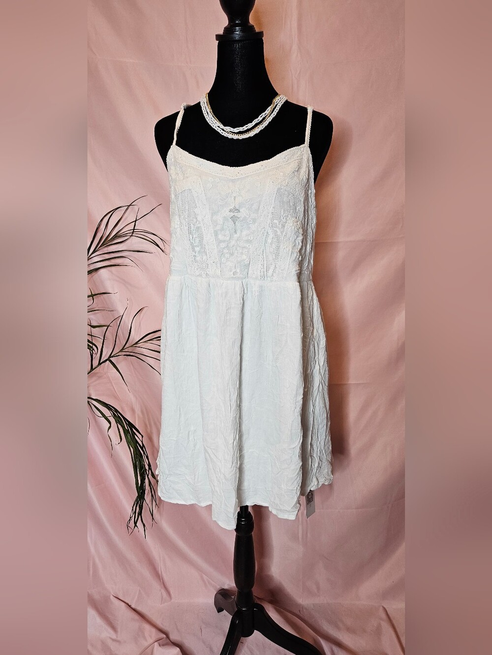 New Look White Lace Mini Dress Size 14